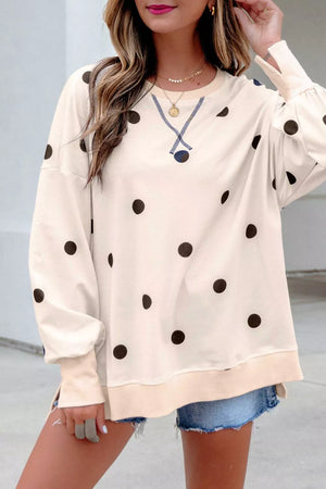 cream tunic with tunic-length and pullover