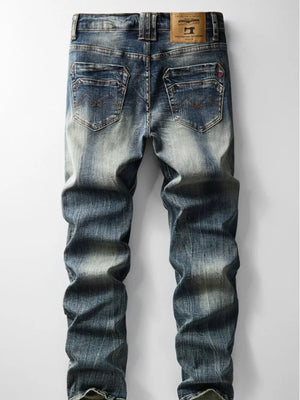 Men's Vintage Wash Slim Fit Jeans, side view