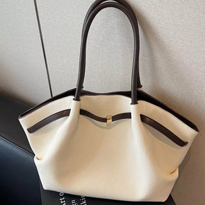 Large Capacity Shoulder Bag in Off White, side view