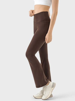 Flared sculpt leggings in mocha with a high-rise waist and subtle seam details.