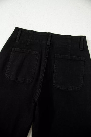 2-button High Waist Flared Jeans, editorial view