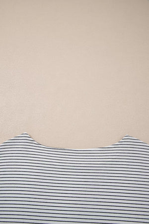 Stripe Contrasted Ruffle Trim Loose Long Sleeve Top in Stripe, view 11