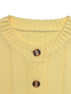 Button Up Dropped Shoulder Cardigan, alternate angle