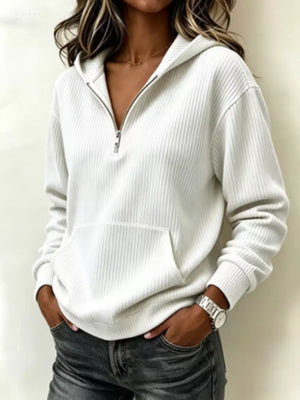 athleisure zip hoodie in Sky Blue with hooded