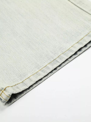 Men S Washed Wide Leg Jeans in Blue, alternate angle