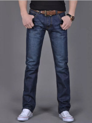 Men's Slim Fit Blue Jeans in Blue, front view