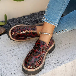 Round Toe Platform Loafers, fabric detail