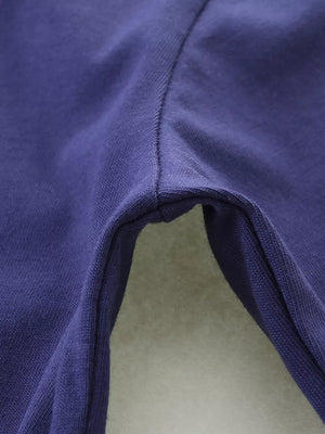 Toddler t-shirt, purple, 100% cotton, crew neck, showing seam detail
