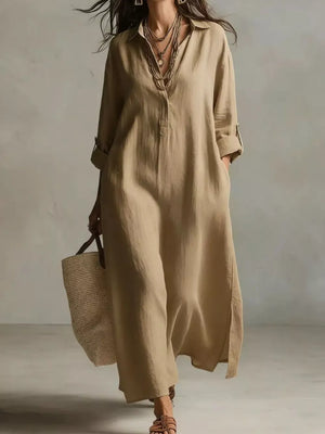 Full Size Casual Midi Shirt Dress Plus Size in Black, alternate angle