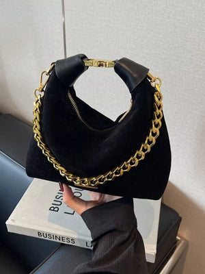 Chain Detail Crossbody Bag in Black, alternate angle