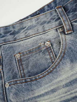 Men's Vintage Wash Wide Leg Denim Capris, alternate angle