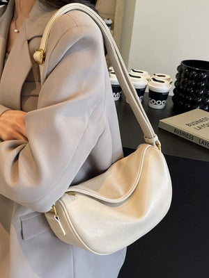 Adjustable Strap Crossbody Bag in Black, model styling view