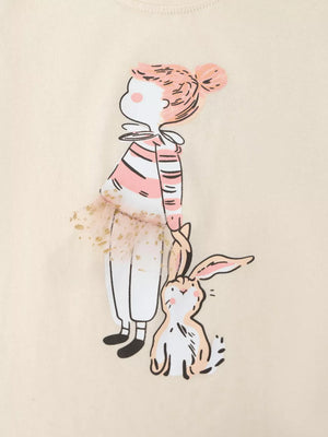 Children S Graphic Round Neck T-shirt, close-up detail