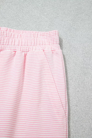 Striped Long Sleeve Top And Pants Set in Blush Pink, view 14