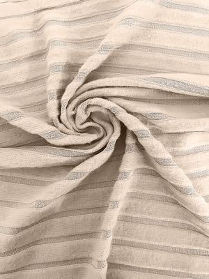 Plunging ribbed wrap top in caramel with subtle horizontal stripes and a soft texture.