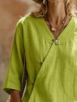 Surplice 3/4 Sleeve Blouse, model styling view