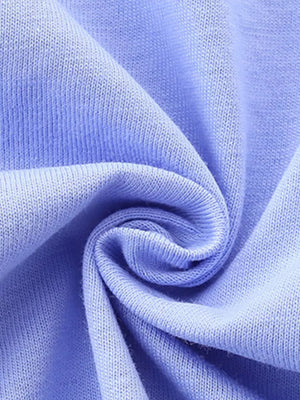 Toddler t-shirt in light blue cotton fabric with a soft knit texture.