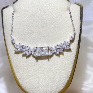 2 Carat 925 Sterling Silver Moissanite Necklace, front view