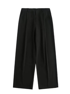 Men's black relaxed fit sweatpants with a flowy cut and wide leg.