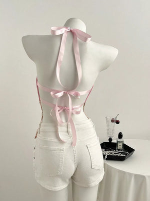 Sequin Halter Neck Cami, fabric detail