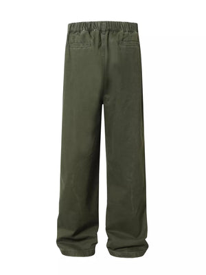 Men's Wide Leg Pants With Elastic Waistband, side view