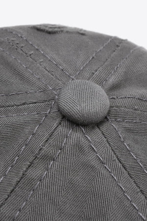 Mid Gray baseball cap with stitched panel details and a button top.