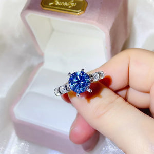 0.3 Carat Sterling Silver Moissanite Solitaire Ring, side view