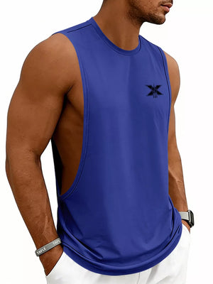 Men's Full Size Round Neck Tank Plus Size in Sage, side view