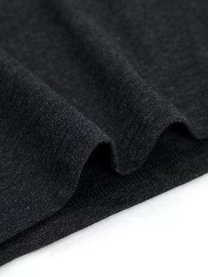Men's Henley T-shirt With Button Detail in Dark Gray, model styling view