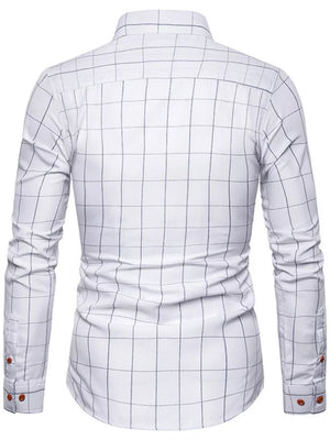 Men's Plus Size Classic Plaid Button-down Shirt, model styling view