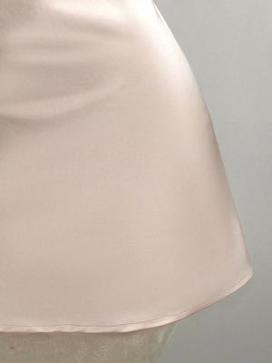 Satin Backless Halter Neck Mini Dress, alternate angle