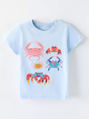 Children's Crab Round Neck T-shirt, side view