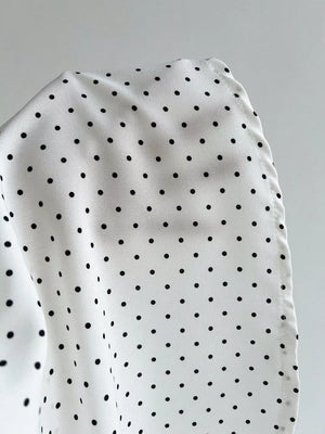 Lace Detail Polka Dot Mini Dress, fabric detail