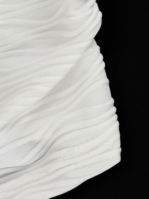 White ruched halter neck cami with textured fabric detail