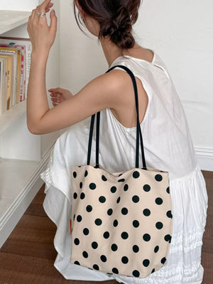 Polka Dot Shoulder Bag in Cream, model styling view