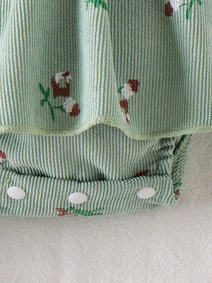 Children's Ribbed Knit Dress Set in Blue, back view
