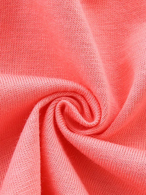 Coral pink cotton knit fabric detail