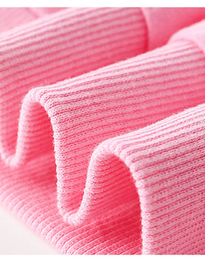 Pink cotton crew neck sweatshirt fabric detail