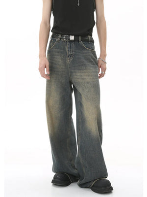 Men S Full Size Vintage Wash Wide Leg in Gray, fabric detail