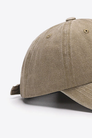 Washed cotton baseball cap in Khaki with stitched details and eyelets.