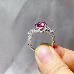 3 Carat Sterling Silver Moissanite Solitaire Ring, model styling view