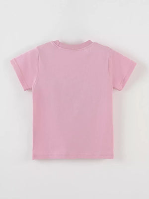Children's Cat Graphic Round Neck T-shirt, fabric detail