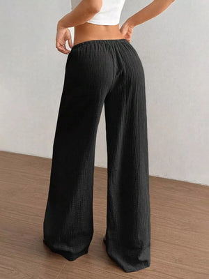 Wide-leg Drawstring Cotton Pants, view 23