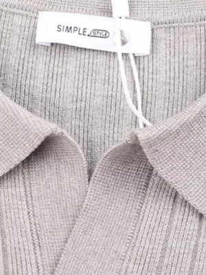Men's Plus Size Long Sleeve Textured Knit Sweater in Light Gray, close-up detail