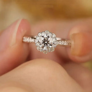 1 Carat 925 Sterling Silver Moissanite Ring, back view