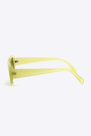 Citron Tint rectangular frame sunglasses in yellow green.