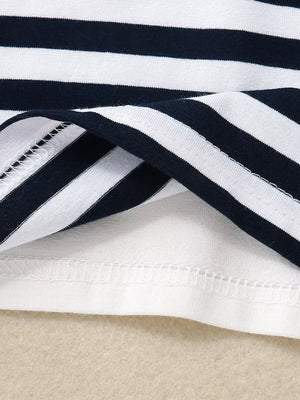 Children's Striped T-shirt And Shorts Set, close-up detail