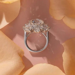 5 Carat 925 Sterling Silver Moissanite Ring, side view