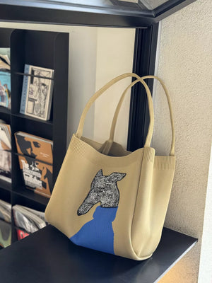 Dog Knit Shoulder Bag, editorial view