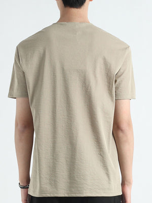 Men's sage cotton short sleeve t-shirt with a textured finish.